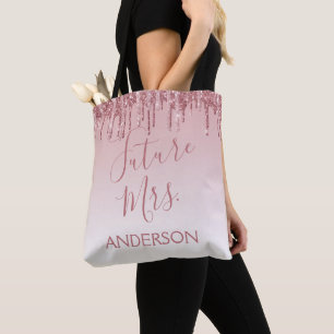 Future Mrs. Rose Gold Blush Pink Sparkle Glitter Tote Bag