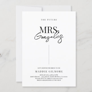 Future Mrs Simple Modern Bridal Shower Invitation