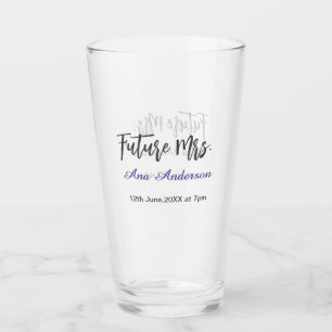 Future mrs surname bride to be purple grey name da glass