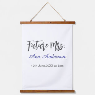 Future mrs surname bride to be purple grey name da hanging tapestry