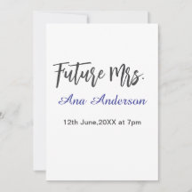 Future mrs surname bride to be purple grey name da