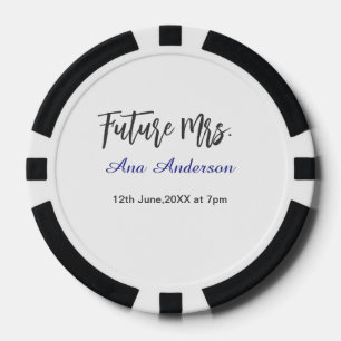 Future mrs surname bride to be purple grey name da poker chips
