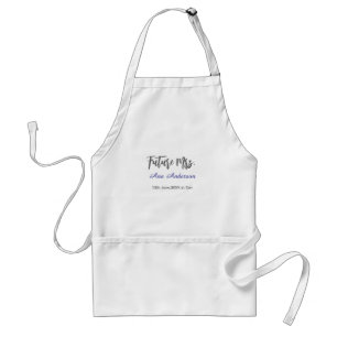 Future mrs surname bride to be purple grey name da standard apron