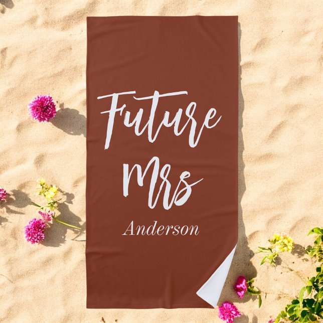 Future Mrs Terracotta Bachelorette Beach Towel (Creator Uploaded)