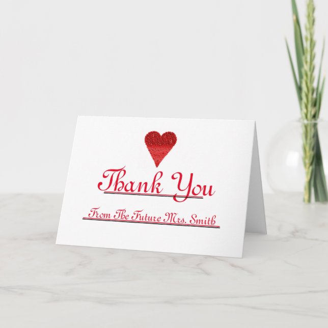 Future Mrs. Thank you Red Heart note (Front)