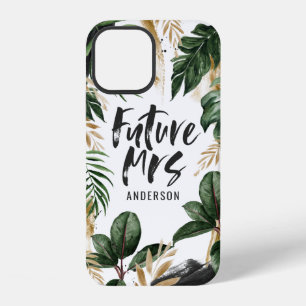 Future Mrs tropical leaf and typography iPhone 12 Case