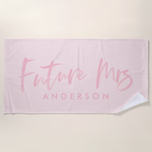 FUTURE MRS... WATERCOLOR ENGAGEMENT BEACH TOWEL