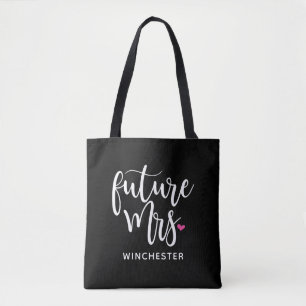Future Mrs. (Your Name) White Script Tote Bag