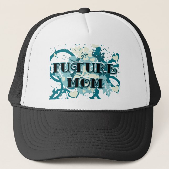 Future Mum - Hearts and Flowers Trucker Hat (Front)