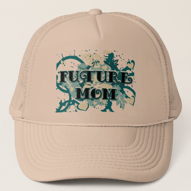 Future Mum - Hearts and Flowers Trucker Hat (Front)
