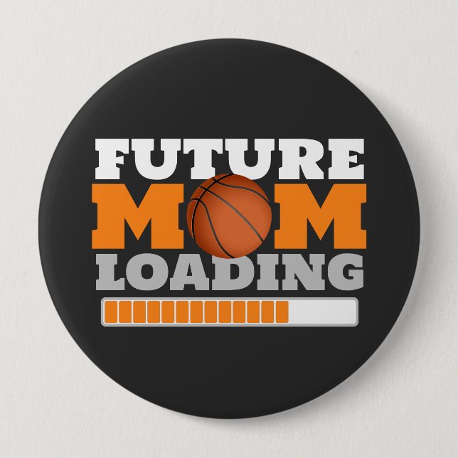 Future Mum Loading Basketball Baby Shower Button (Front)