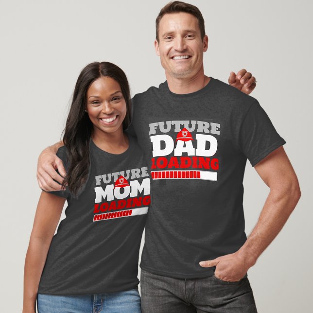 Future Mum Loading Firefighter Baby Shower T-Shirt ( Future Mom Loading Firefighter Baby Shower Shirt or Funny Pregnancy Announcement for Husband)
