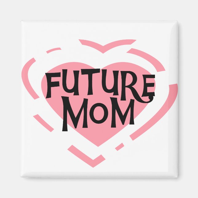Future Mum Pink Heart Tshirts and Gifts Magnet (Front)