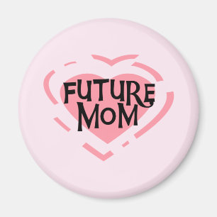 Future Mum Pink Heart Tshirts and Gifts Magnet