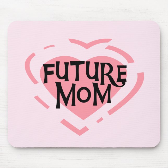Future Mum Pink Heart Tshirts and Gifts Mouse Pad (Front)