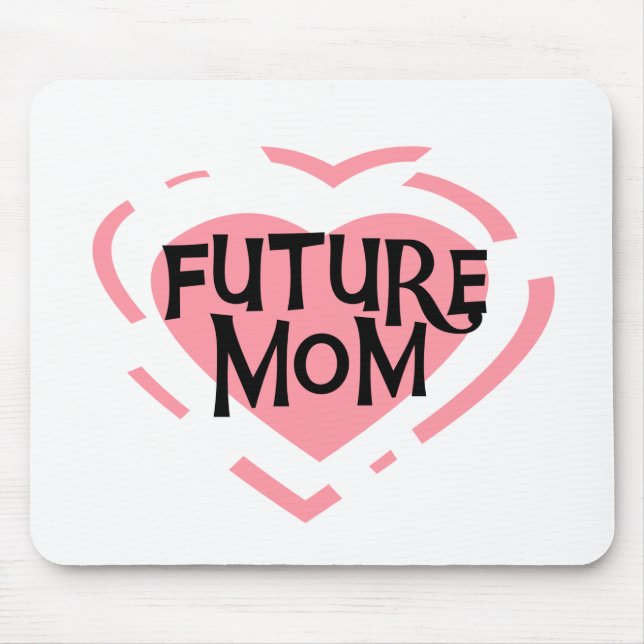 Future Mum Pink Heart Tshirts and Gifts Mouse Pad (Front)