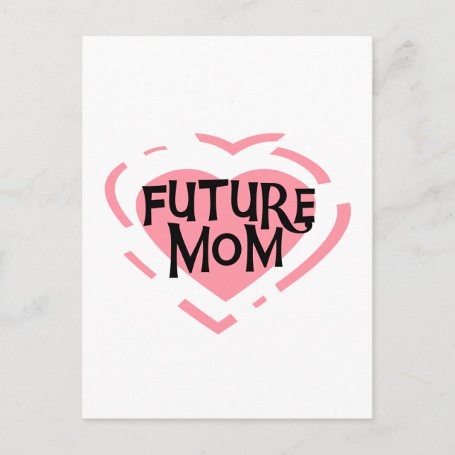Future Mum Pink Heart Tshirts and Gifts Postcard (Front)
