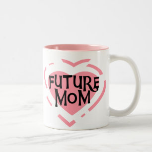 Future Mum Pink Heart Tshirts and Gifts Two-Tone Coffee Mug