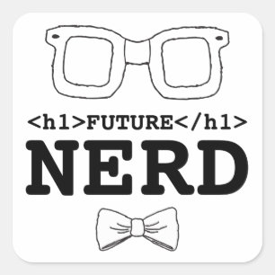 Future Nerd Clipart Nerd Glasses Clipart Design Square Sticker