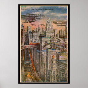 Future New York the City of Skyscrapers Poster