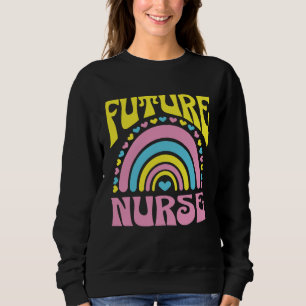 Future Nurse Bright Retro Rainbow Nurses Training Sweatshirt