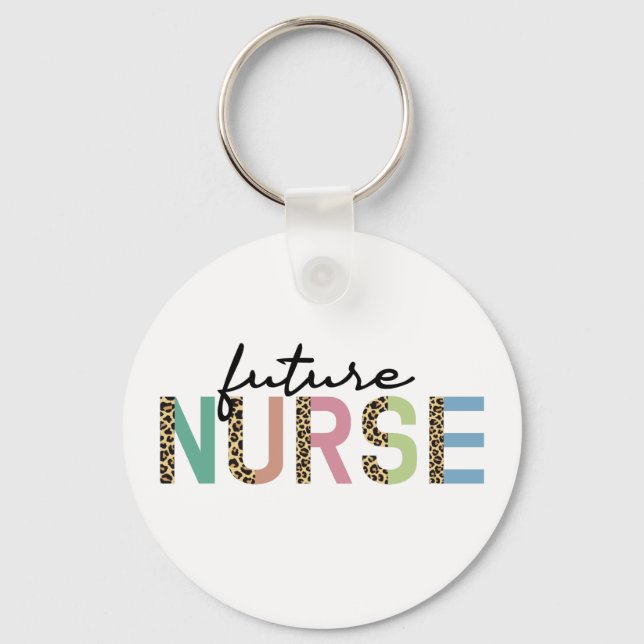 Future Nurse Cheetah Leopard | Nurse in training Key Ring (Front)