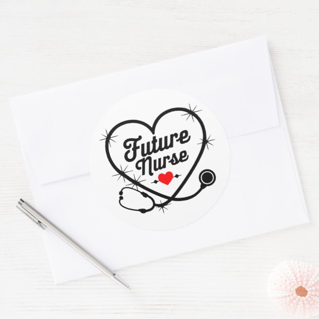 Future Nurse Classic Round Sticker (Envelope)