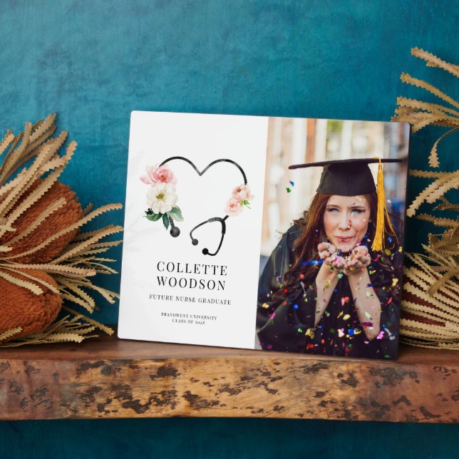 Future Nurse Graduation Memento Photo  Plaque (Side)