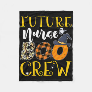 Future Nurse Leopard Future Nursing Halloween Boo Fleece Blanket