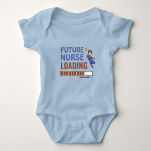 Future Nurse Loading Blue Funny Make Your Own Boy Baby Bodysuit
