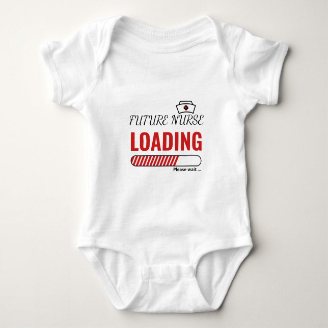 Future Nurse Loading Funny Trendy Personalised Baby Bodysuit (Front)