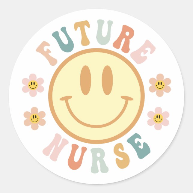 Future Nurse, Nursing School, Nursing Student Gift Classic Round Sticker (Front)