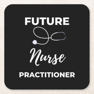 Future Nurse Practitioner Square Paper Coaster