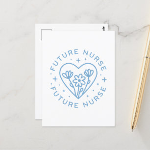 Future nurse student motivation blue aesthetic postcard