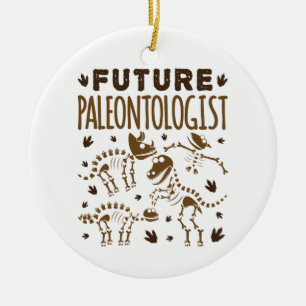 Future Paleontologist Paleontology Dinosaur Bones Ceramic Ornament