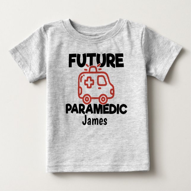 Future Paramedic Personalised Ambulance Baby T-Shirt (Front)