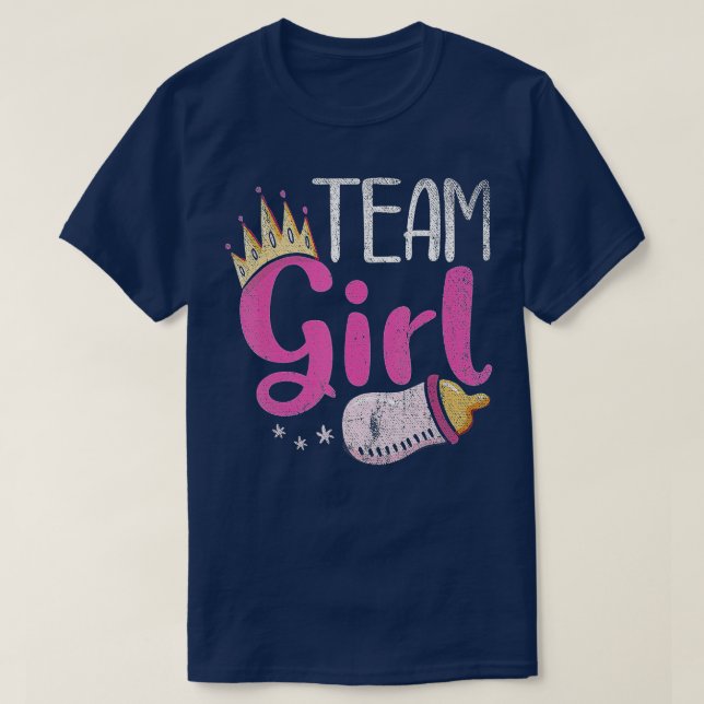 Future Parents Team Girl Baby Announcement Gender  T-Shirt (Design Front)
