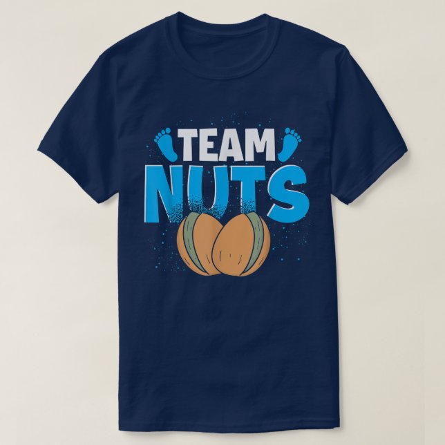 Future Parents Team Nuts Funny Baby Shower Gender  T-Shirt (Design Front)