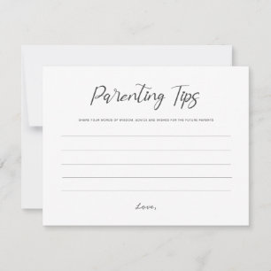Future parents tips mum and dad baby shower advice card