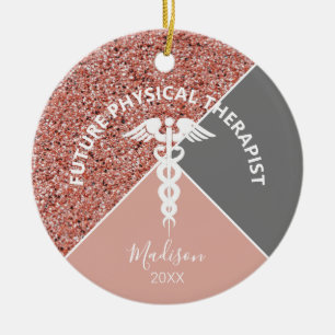 Future Physical Therapist Rose Gold Customized Ceramic Ornament