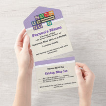 Future Physicist's Blocks All-in-One Invitation