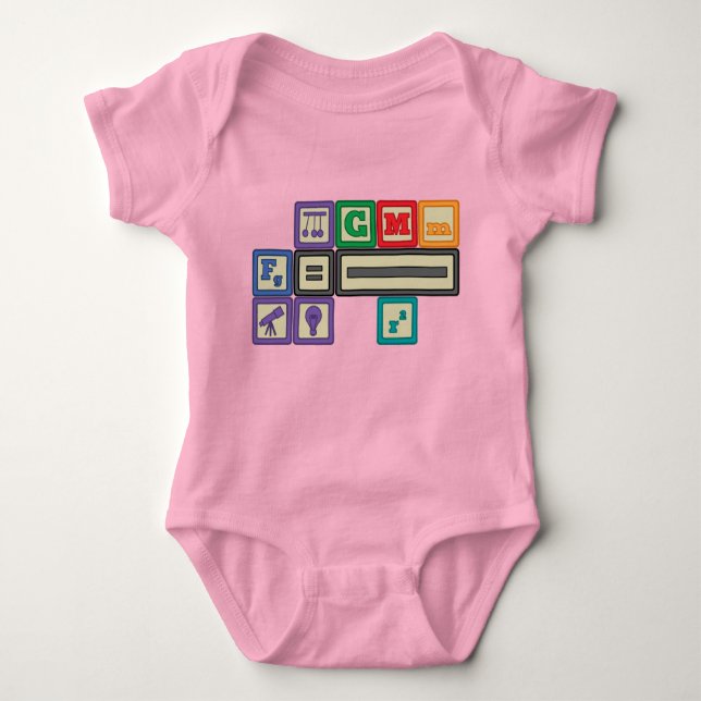 Future Physicist's Blocks Baby Bodysuit (Front)