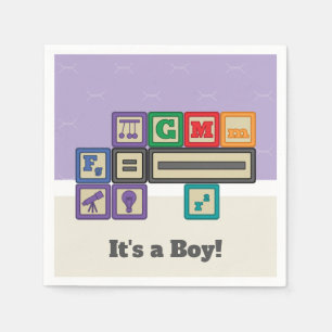 Future Physicist's Blocks Baby Shower Napkins