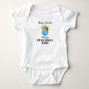 Future Pickleball King Baby Blue Personalised Baby Bodysuit