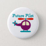 Future Pilot 6 Cm Round Badge<br><div class="desc">Future pilot design for kids and baby with helicopter.</div>