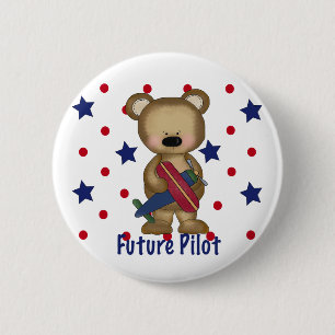 Future Pilot Little Bear 6 Cm Round Badge