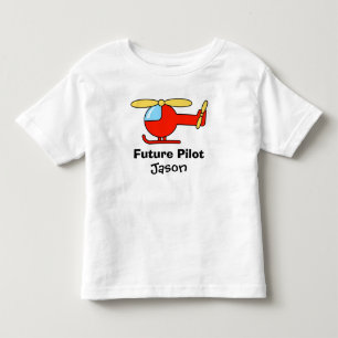 Future pilot t shirt for kids with toy helicopter