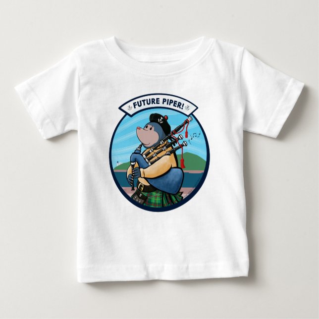 Future Piper Bagpipe Player Pipe Band Baby T-Shirt (Front)