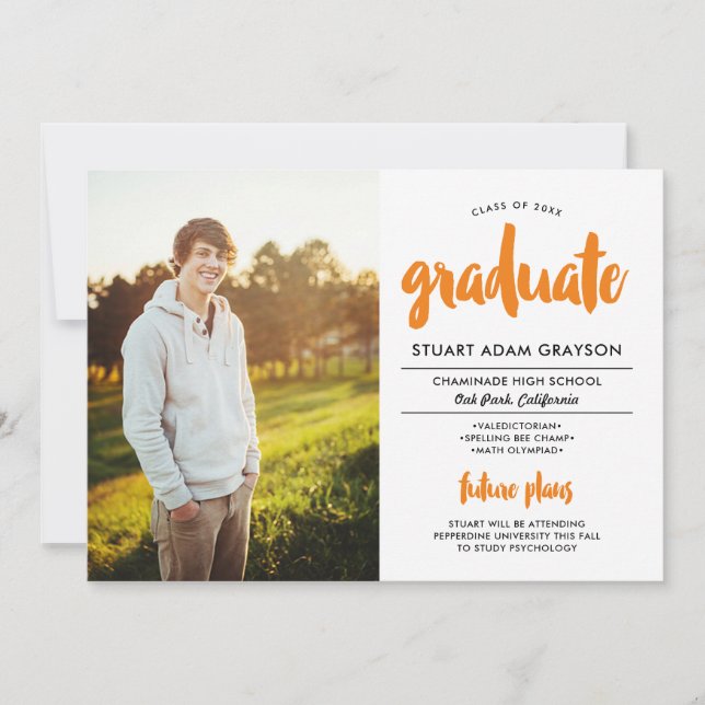 Future Plans 2 Photo Graduation Invitation (Front)