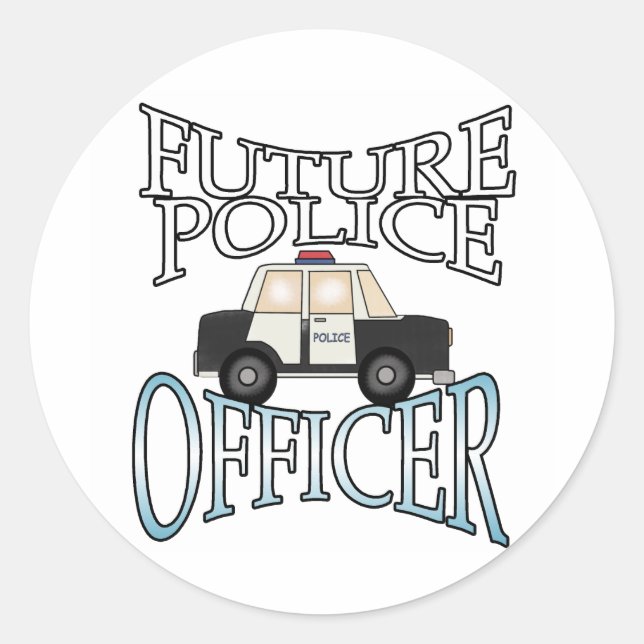 Future Police Officer Classic Round Sticker (Front)